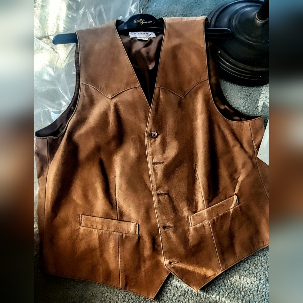 Genuine Leather Western Vest